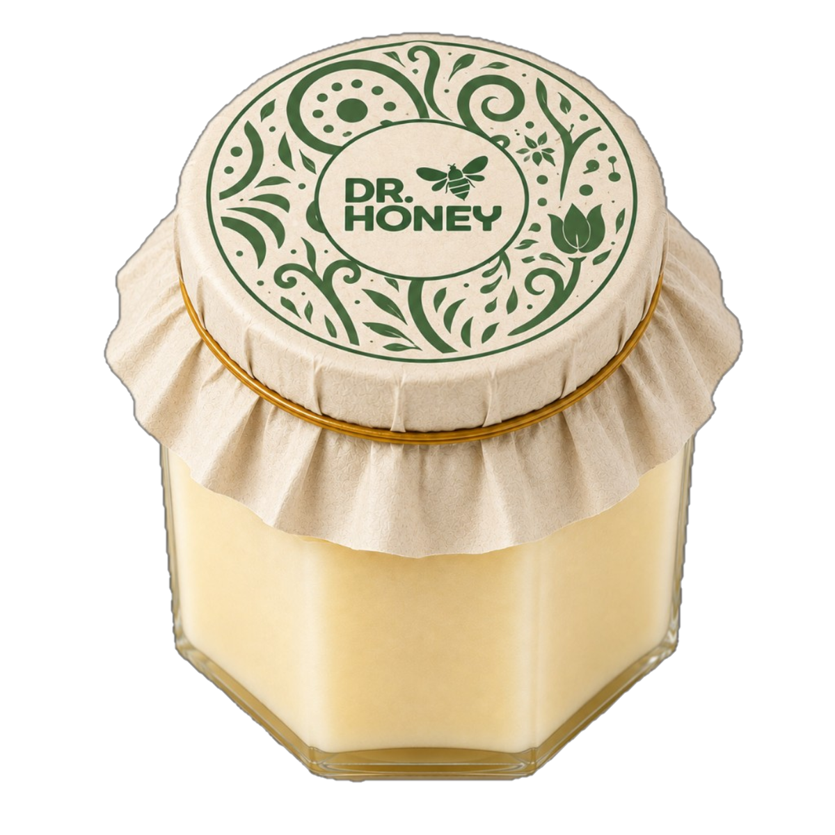 Dr. Honey 900 g jar with kraft floral lid — buy now